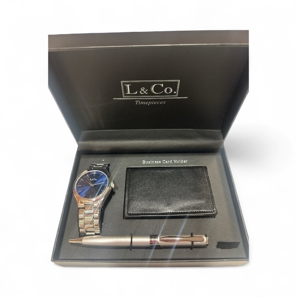 L&Co. Silver and Blue Watch Set - Picture 2 of 3